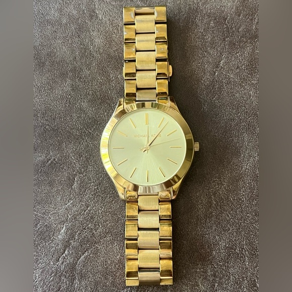 Michael Kors Slim Runway Gold-Tone Stainless Steel Watch. MK3179 - Picture 1 of 4